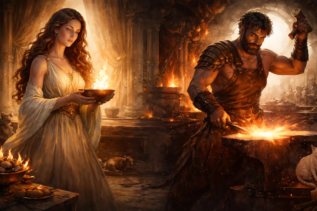 Hestia y Hefesto: los dioses del fuego y el hogar